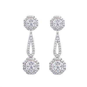 White Gold Diamond Drop Earrings