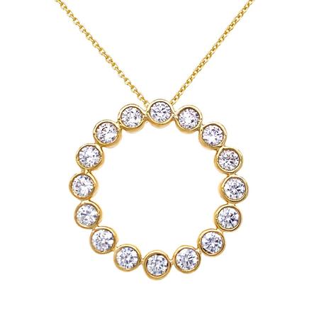 Yellow gold diamond pendant