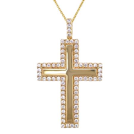 Gold and Diamond Cross Pendant